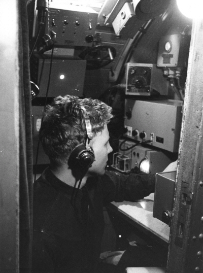 Sonar operator, submarine HMS Hajen III (The Shark).