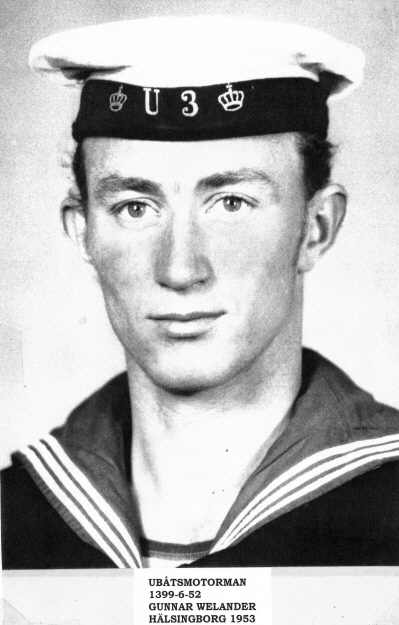 Ubåtsmotorman Gunnar Welander 1953. Foto U3 arkiv.