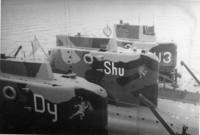 Submarines Dykaren (The Diver), Sjöhunden (The Seadog) and U3. U3 m/1953