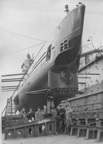 Submarine U3 in dry dock Eriksberg, Gothenburg.