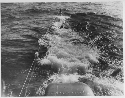 Submarine U3 submerging.