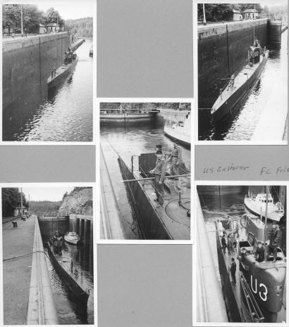 Submarine U3 at the locks in the Trollhättan canal, close to lake Vänern